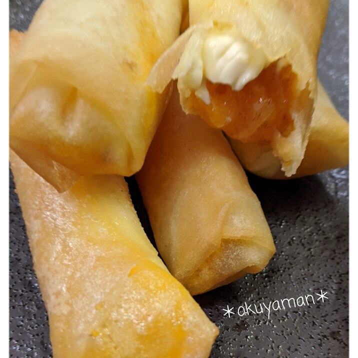 柿とクリームチーズの包み揚げ レシピ 作り方 By おくやマん 楽天レシピ